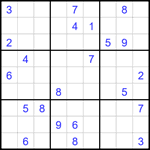 Судоку 9х9 #1625 трудный