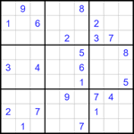 Судоку 9х9 #1627 трудный