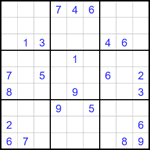Судоку 9х9 #1630 трудный