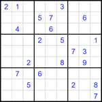Судоку 9х9 #1633 трудный