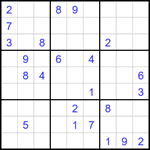 Судоку 9х9 #1641 трудный