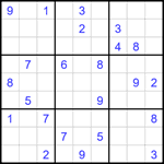 Судоку 9х9 #1650 трудный