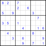 Судоку 9х9 #1655 трудный