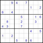 Судоку 9х9 #1656 трудный