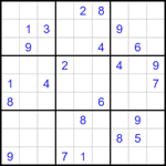 Судоку 9х9 #1669 трудный