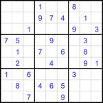 Судоку 9х9 #1615 очень трудный