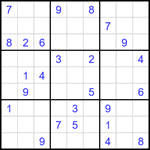 Судоку 9х9 #1619 очень трудный