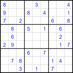 Судоку 9х9 #1630 очень трудный