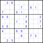 Судоку 9х9 #1631 очень трудный