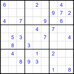 Судоку 9х9 #1639 очень трудный