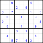 Судоку 9х9 #1640 очень трудный