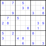 Судоку 9х9 #1641 очень трудный