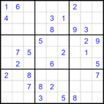 Судоку 9х9 #1642 очень трудный