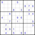 Судоку 9х9 #1644 очень трудный