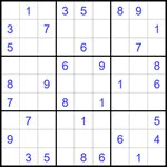 Судоку 9х9 #1645 очень трудный