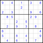 Судоку 9х9 #1652 очень трудный