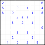 Судоку 9х9 #1657 очень трудный