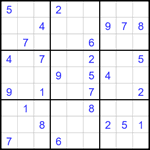 Судоку 9х9 #1663 очень трудный