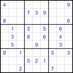 Судоку 9х9 #1664 очень трудный