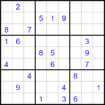 Судоку 9х9 #1673 трудный