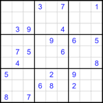 Судоку 9х9 #1676 трудный