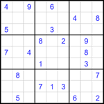 Судоку 9х9 #1677 трудный