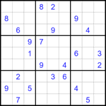 Судоку 9х9 #1687 трудный