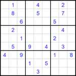 Судоку 9х9 #1688 трудный