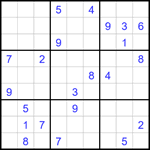 Судоку 9х9 #1691 трудный
