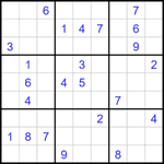 Судоку 9х9 #1693 трудный