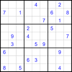 Судоку 9х9 #1694 трудный