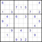 Судоку 9х9 #1668 очень трудный
