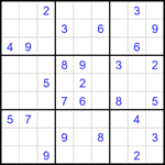 Судоку 9х9 #1670 очень трудный