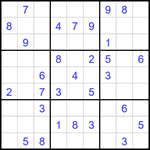 Судоку 9х9 #1673 очень трудный