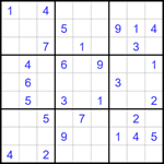 Судоку 9х9 #1675 очень трудный