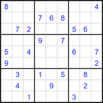 Судоку 9х9 #1684 очень трудный