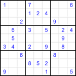 Судоку 9х9 #1685 очень трудный