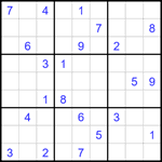 Судоку 9х9 #1687 очень трудный