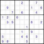 Судоку 9х9 #1688 очень трудный