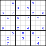 Судоку 9х9 #1691 очень трудный