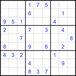 Судоку 9х9 #1692 очень трудный