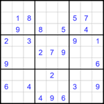 Судоку 9х9 #1694 очень трудный