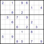 Судоку 9х9 #1698 очень трудный