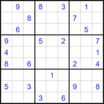 Судоку 9х9 #1724 очень трудный