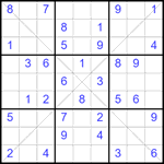 Судоку Х 9х9 356 легкий