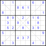 Судоку Х 9х9 357 легкий