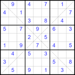 Судоку Х 9х9 358 легкий