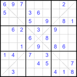 Судоку Х 9х9 359 легкий