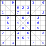 Судоку Х 9х9 364 легкий