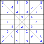 Судоку Х 9х9 365 легкий